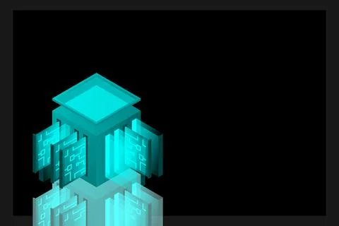 Data center isometric icon, database and cloud data storage concept, PCB slot 스톡 일러스트