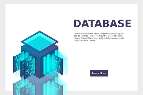 Data center isometric icon, database and cloud data storage concept, PCB slot イラスト素材