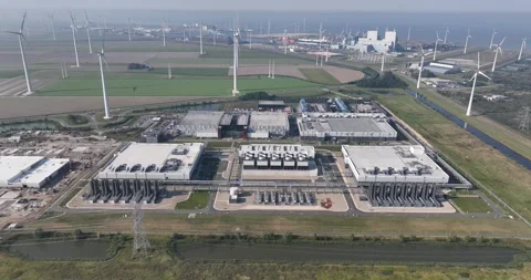 Data center, IT infrastructure for big data and internet, building exterior. Stock Footage 286136821