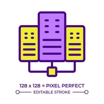 Data center line color icon Stock Illustration