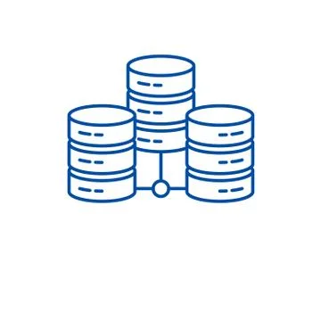 Data center line icon concept. Data center flat vector symbol, sign, outline Stockillustratie