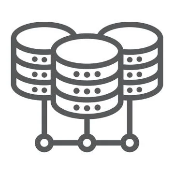 Data Center line icon, data and analytics Stock Illustration
