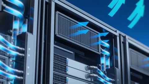 Data Center Liquid Cooling System For Server Racks Stock-Footage 346220966