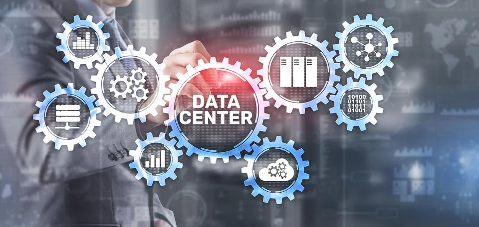 Data center mainframe server hardware infrastructure information communication Stock Photos