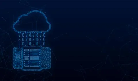 Data center. Mainframe service concept banner, server rack. Server room. Vector Stock Illustration
