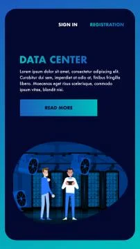 Data Center Management. Administration Control. Stock Illustration