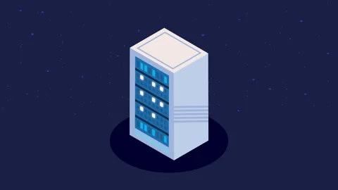 Data center management isometric animation Stock Footage 204834733