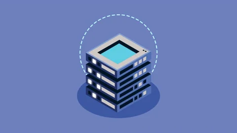 Data center management isometric animation Stock Footage 204834956