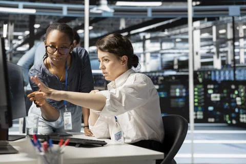 Data center manager supervising engineer Foto stock