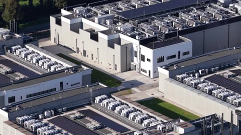 Data center in Milan, Italy. Cloud services, Big data and AI Infrastructure. Stock Footage 318675090