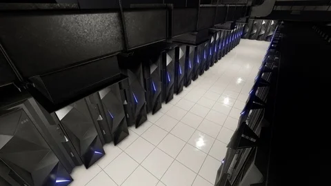 Data center modern server racks Stock Footage 89241593