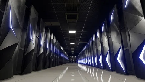 Data center modern server racks Stock Footage 89312449