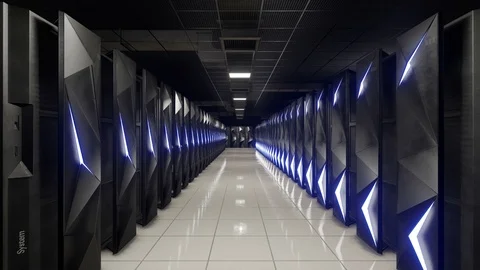 Data center modern server racks Stock Footage 89312848