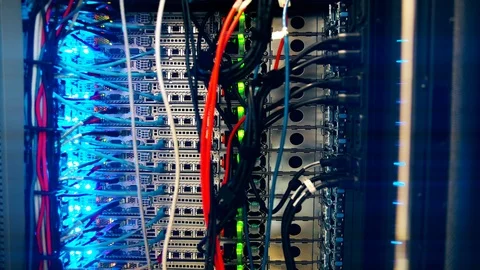 Data Center Network Switch Stock Footage 96500786