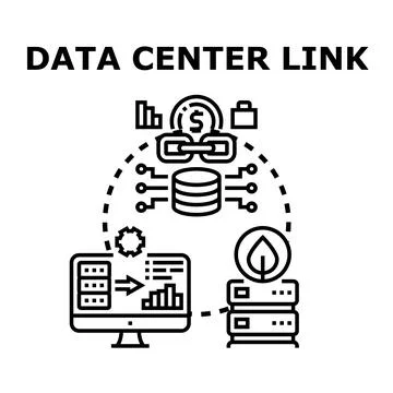 Data center networking and cloud computing connection Illustrazione stock