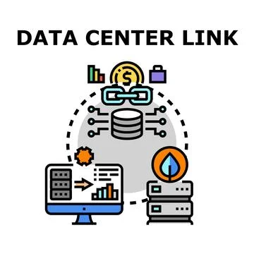 Data center networking and cloud computing connection イラスト素材