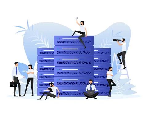Data center people. Vector illustration digital design Stock Illustration