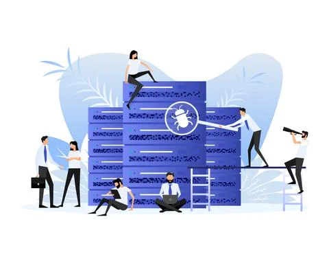 Data center people. Vector illustration digital design Stock Illustration