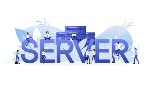 Data center people. Vector illustration digital design Stockillustratie