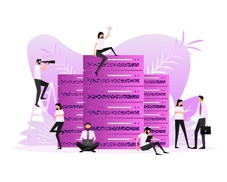 Data center people. Vector illustration digital design Stock Illustration