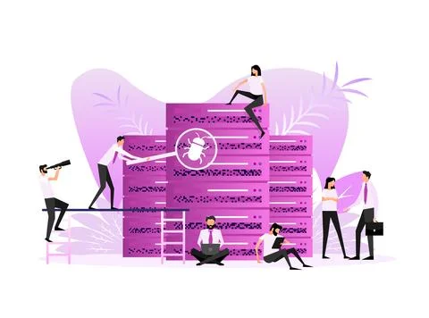 Data center people. Vector illustration digital design Stock Illustration