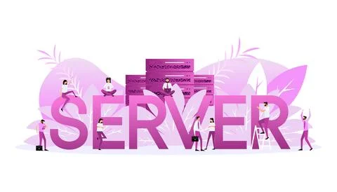Data center people. Vector illustration digital design Stockillustratie