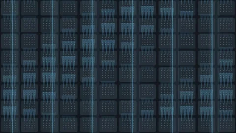 Data Center Perforated Tile Air Jet Seamless Technical Loop Stock Footage 345216916