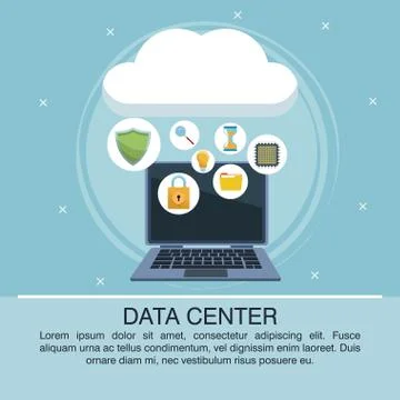 Data center poster with informaton Stock Illustration