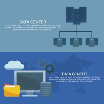 Data center poster with informaton Stockillustratie