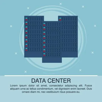 Data center poster with informaton Stock Illustration