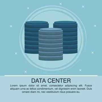 Data center poster with informaton Stock Illustration