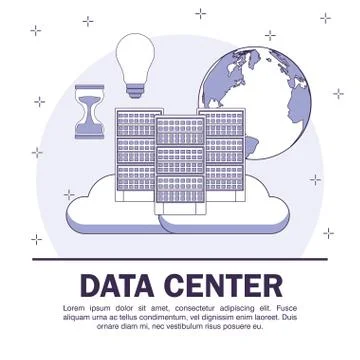 Data center poster with informaton Stock Illustration