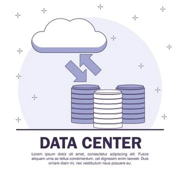 Data center poster with informaton Stock Illustration