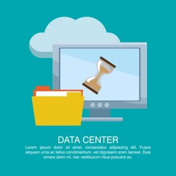Data center poster with informaton Illustrazione stock