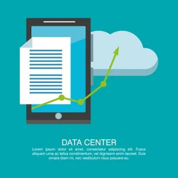Data center poster with informaton Stockillustratie