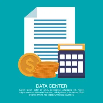 Data center poster with informaton 스톡 일러스트