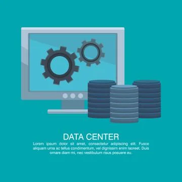 Data center poster with informaton Stockillustratie