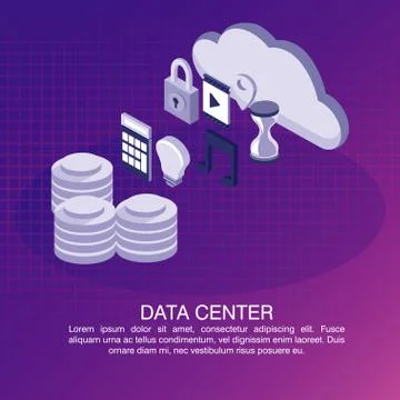 Data center poster with informaton Stockillustratie