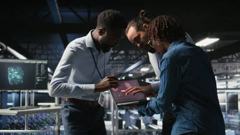 Data center programmer panicking after receiving critical error popup Stock Footage 310785680