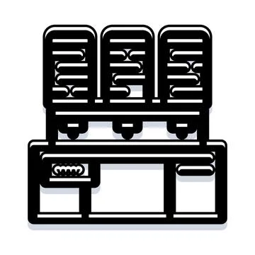 Data center rack servers concept icon 库存插图