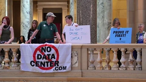 Data center rally in Minnesota. Video stock 333352643