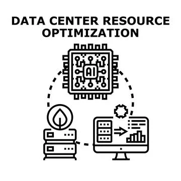 Data center resource optimization using artificial intelligence Stock Illustration