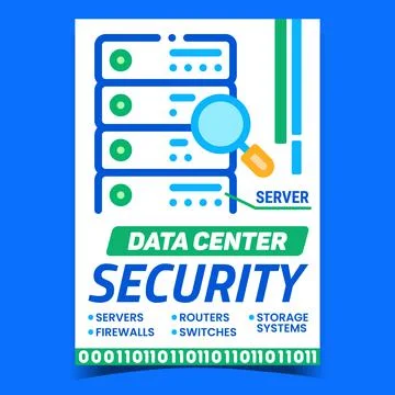 Data Center Security Creative Promo Poster Vector 스톡 일러스트