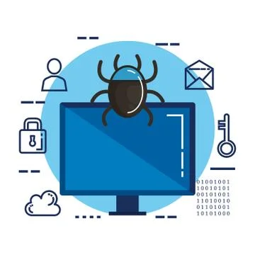 Data center security with desktop 스톡 일러스트