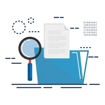 Data center security with folder Stockillustratie