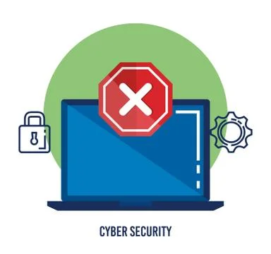 Data center security with laptop Stock Illustration