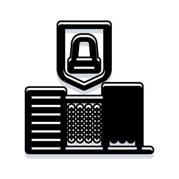 Data center security shield protecting server infrastructure Stock Illustration