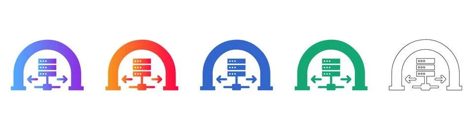 Data Center Server Archway Icons イラスト素材