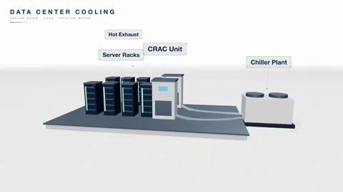 Data center server cooling system Stock Footage 339589838