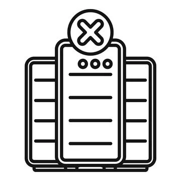 Data center server down showing system crash with error alert Stock Illustration